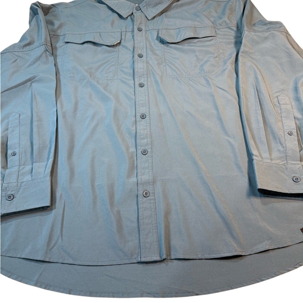 TrueTimber Men 3XL Casual Grey Button‎ Down Long Sleeve Shirt with Front Pockets